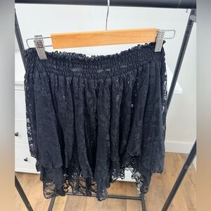 Free People Black Lace Skirt